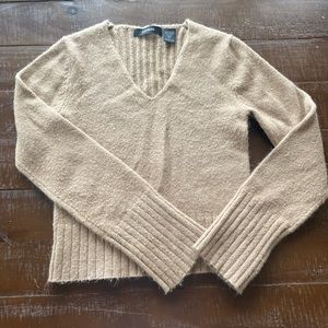 Express Small V-Neck Tan Sweater